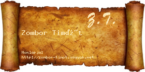 Zombor Timót névjegykártya